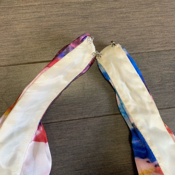 Jovani 100% Silk Multicolour Prom Halter Dress w/ Scarf Size 2 - Picture 11 of 16